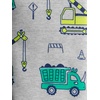 image:imageSimple Joys by Carters Baby Boys LooseFit Polyester Jersey Footed PajamasBlue AlligatorDark Grey Fun FoodGrey Trucks