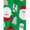 image:imageSimple Joys by Carters Unisex Child Holiday Loosefit Flame Resistant Fleece Footed PajamasGreen SantaGrey Heather Reindeer