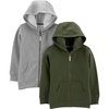 image:imageSimple Joys by Carters Baby Boys 2pack Full Zip HoodiesOliveGrey