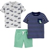 Green/Grey Monster Trucks/Navy Stripe