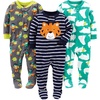 image:imageSimple Joys by Carters Baby Boys LooseFit Flame Resistant Fleece Footed PajamasCharcoal SuperheroGreen Polar BearNavy Tiger