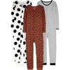 Brown Animal Print/Grey Polka Dot/White Stripe