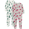 image:imageSimple Joys by Carters Unisex Child Holiday Loosefit Flame Resistant Fleece Footed PajamasSanta  Trees