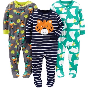 image:imageSimple Joys by Carters Baby Boys LooseFit Flame Resistant Fleece Footed PajamasCharcoal SuperheroGreen Polar BearNavy Tiger