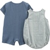 image:imageSimple Joys by Carters Baby Boys Button Rompers Pack of 2Green GinghamTapestry Blue