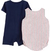 image:imageSimple Joys by Carters Baby Boys Button Rompers Pack of 2NavyRed Stripe