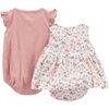 image:imageSimple Joys by Carters Baby Girls 2pack Sleeveless RompersPeachWhite Floral