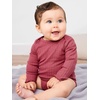 image:imageSimple Joys by Carters Baby Girls 4pack Longsleeve Textured BodysuitsDusty PinkGreyLight BurgundyWhite Floral