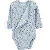 image:imageSimple Joys by Carters Unisex Baby 4pack Side Snap BodysuitBlue FloralBrown Animal PrintLight GreyWhite Dots