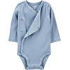 image:imageSimple Joys by Carters Unisex Baby 4pack Side Snap BodysuitDusty BlueGoldGrey HeatherWhite Stripe