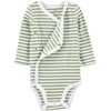 image:imageSimple Joys by Carters Unisex Baby 4pack Side Snap BodysuitJade Green StripeLight GreyOliveWhite Clouds