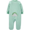image:imageSimple Joys by Carters babyboys 2way Zip Thermal Footed Sleep and Play Pack of 2Dark Grey DinosaurMint Green Stripe