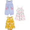 image:imageSimple Joys by Carters Baby Girls 3pack Romper Sunsuit and DressFlamingoFlowersSea Friends