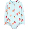 image:imageSimple Joys by Carters Baby Girls Long Sleeve Zipper One Piece SwimsuitBlue Strawberry