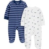 image:imageSimple Joys by Carters Unisex Baby 2way Zip Thermal Footed Sleep and Play Pack of 2Transportation Green