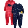 image:imageSimple Joys by Carters babyboys 2way Zip Thermal Footed Sleep and Play Pack of 2Navy TrucksRed Whale