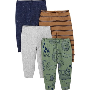 image:imageSimple Joys by Carters Baby 4Pack Neutral PantBlue HeatherBrown StripeGrey HeatherOlive Animal