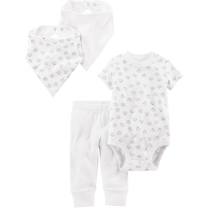 image:imageSimple Joys by Carters Baby 4piece Bodysuit Pant and Bibs SetWhiteLamb