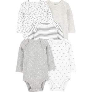 image:imageSimple Joys by Carters Baby 5pack Longsleeve BodysuitGreyWhite