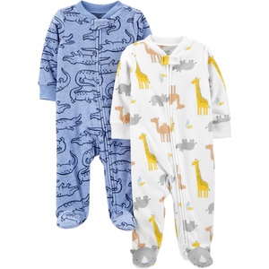 image:imageSimple Joys by Carters Baby Boys 2pack Fleece Footed Sleep and PlayBaby and Toddler SleepersBlue AlligatorWhite Giraffe